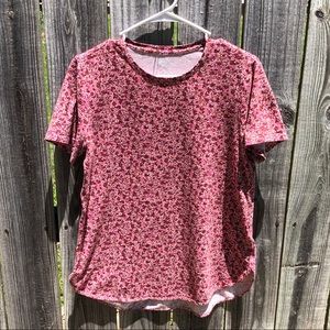 Land’s End Tee: Red/Pink Mini Floral